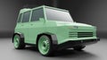 3d render sideview green color suv car model