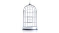 Silver bird cage isolated on white background Royalty Free Stock Photo