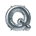 3D Render of silver inflatable foil balloon letter Q. Party decoration element