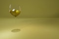 3d render of single stemmed glass of white wine Royalty Free Stock Photo