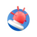 3D render siren light isolated on a white background. 3D render siren light icon. 3D render siren light cartoon style Royalty Free Stock Photo