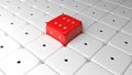 3D render six red dice Royalty Free Stock Photo