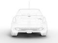 3d render Sketch drawing of the back view of a Mini cooper S Royalty Free Stock Photo