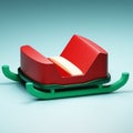 3D render of a sleigh for the Christmas holiday background