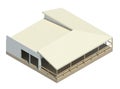 3D render of the small building Royalty Free Stock Photo