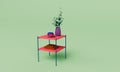 3d render small desk shelf with small plant and book