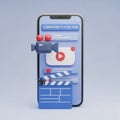 Smartphone Screen Displaying Video Editing Interface with Camera and Clapperboard Icons mobile Royalty Free Stock Photo