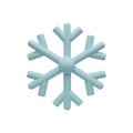 3D render snowflake in clay style