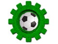 3d Render Soccer ball in grass gear image