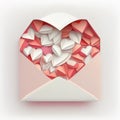 3D Render Soft Color Paper Hearts Inside