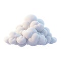 3D Render: Soft, Puffy White Cloud Cartoon Style Dreamy Mood Isolated Background. Royalty Free Stock Photo