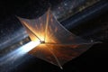 3d render of solar sail propulsion technology