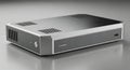 Sleek Modern Digital Media Player or Set-Top Box on Grey Background Royalty Free Stock Photo