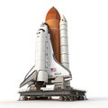 Space shuttle 3D render isolated on white background Royalty Free Stock Photo