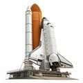 Space shuttle 3D render isolated on white background Royalty Free Stock Photo