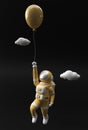 3d Render Spaceman Astronaut Floating with Balloon 3d illustration Design