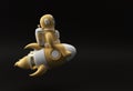 3d Render Spaceman Astronaut Flying with Rocket 3d illustration Design Royalty Free Stock Photo