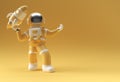 3d Render Spaceman Astronaut Flying with Rocket 3d illustration Design Royalty Free Stock Photo