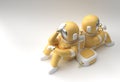 3d Render Spaceman Astronaut Headache, Disappointment, Tired Caucasian or Shame Gesture`s 3d illustration Design