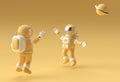 3d Render Spaceman Astronaut Jumping 3d illustration Design