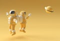 3d Render Spaceman Astronaut Jumping 3d illustration Design