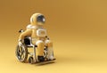 3d Render Spaceman Astronaut Sitting on wheelchair 3d illustration Design Royalty Free Stock Photo