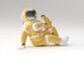 3d Render Spaceman Astronaut think, Disappointment, Tired Caucasian Gesture`s 3d illustration Design