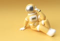 3d Render Spaceman Astronaut think, Disappointment, Tired Caucasian Gesture`s 3d illustration Design