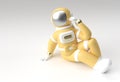 3d Render Spaceman Astronaut think, Disappointment, Tired Caucasian Gesture`s 3d illustration Design