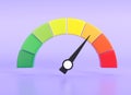 3d render speed metering icon. Minimum and maximum measuring dial. Colorful infographic gauge sign. car performance measurement Royalty Free Stock Photo
