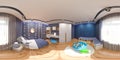 3d render spherical 360 degrees, seamless panorama of the kids b