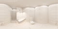 3D render spherical 360 seamless panorama of the interior of the bathroom with shower