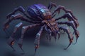 3d render of a spider on a dark background. 3d illustration