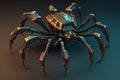 3d render of spider isolated on black background. Halloween concept.