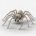 3D Render of Spider. White spider on white background