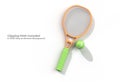 3D Render Sport equipment tennis racket with a ball Pen Tool Created Clipping Path Included in JPEG Easy to Composite