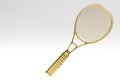 3D Render Sport equipment tennis racket with a ball on White Background