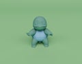 3d render of Squirtle isolated on Pastel background, 3d background minimal scene Royalty Free Stock Photo