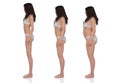 3D Render : standing female  body type ie. skinny type,muscular type,heavy weight Royalty Free Stock Photo