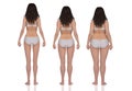 3D Render : standing female  body type ie. skinny type,muscular type,heavy weight Royalty Free Stock Photo