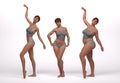 3D Render : standing female body type ie. skinny type,muscular type,heavy weight