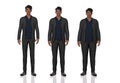 3D Render : standing male  body type ie. skinny type,muscular type,heavy weight Royalty Free Stock Photo