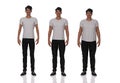 3D Render : standing male  body type ie. skinny type,muscular type,heavy weight Royalty Free Stock Photo