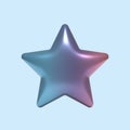 3d render star icons. Star in metallic color.