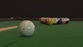 3d render Starting shot of a billiard game