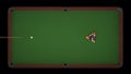 3d render Starting shot of a billiard game top views