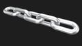 3d render steel Chain links isolated on white background