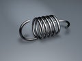 3D render of steel mechanical spring