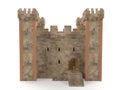 3d render stone brick stronghold Royalty Free Stock Photo