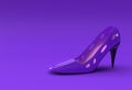 3D Render Stylish classic women`s Shoes in high hills on a Color Background